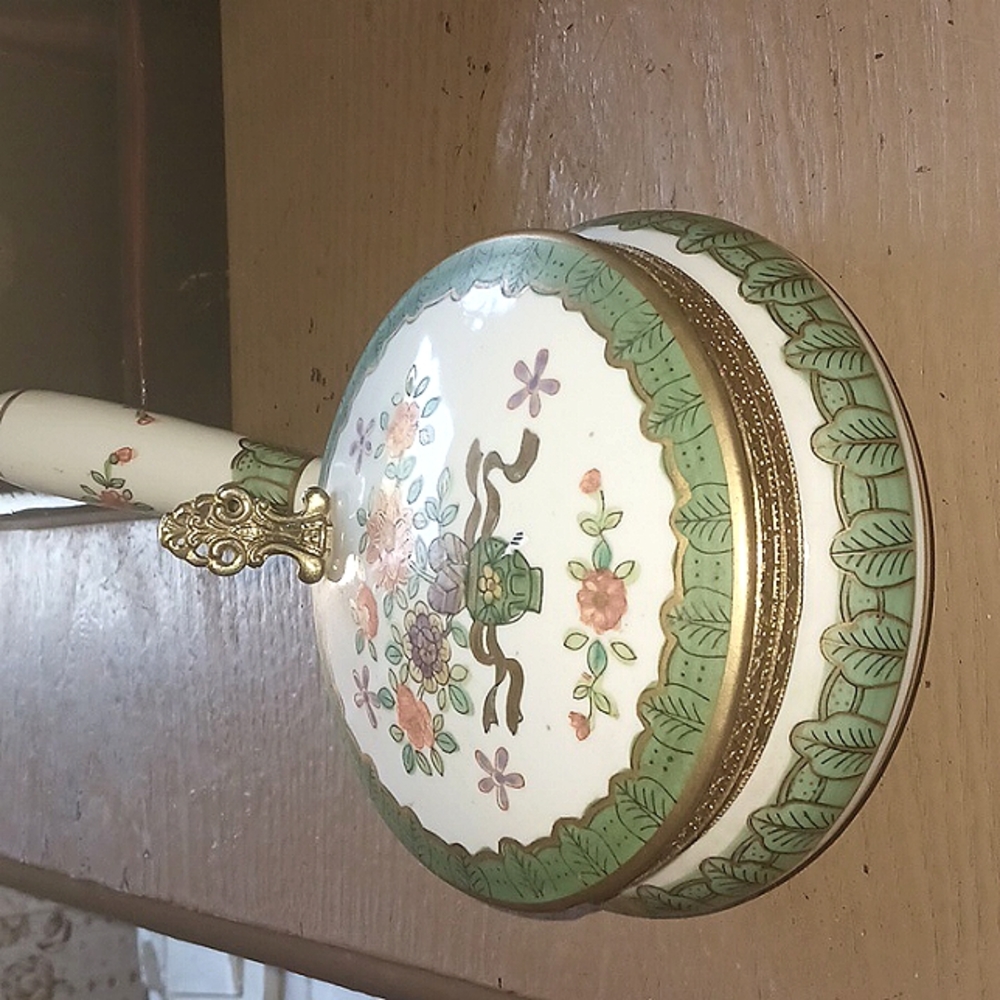Antique Floral silent butler crumb catcher